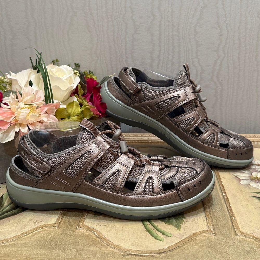 Orthofeet Verona 997 Orthopedic Sandals Pewter Grey Comfort Shoes Women’s Sz 12